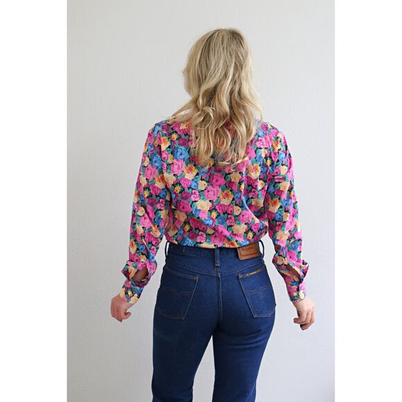 2000's Vintage Maus & Hoffman Floral Blouse Women's XS SM MD Liberty Art Fabrics - Picture 7 of 9